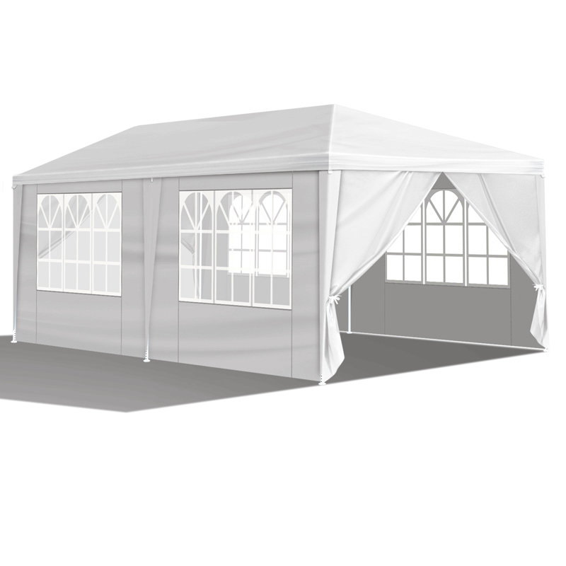 Tente de mariage 10 * 20Ft avec parois latérales amovibles, utilisation extérieure pour la fête, le mariage, le marché, Blanc