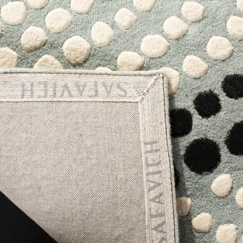 Carolette Hand Tufted Wool And Viscose Abstract Rug, Round 6'
