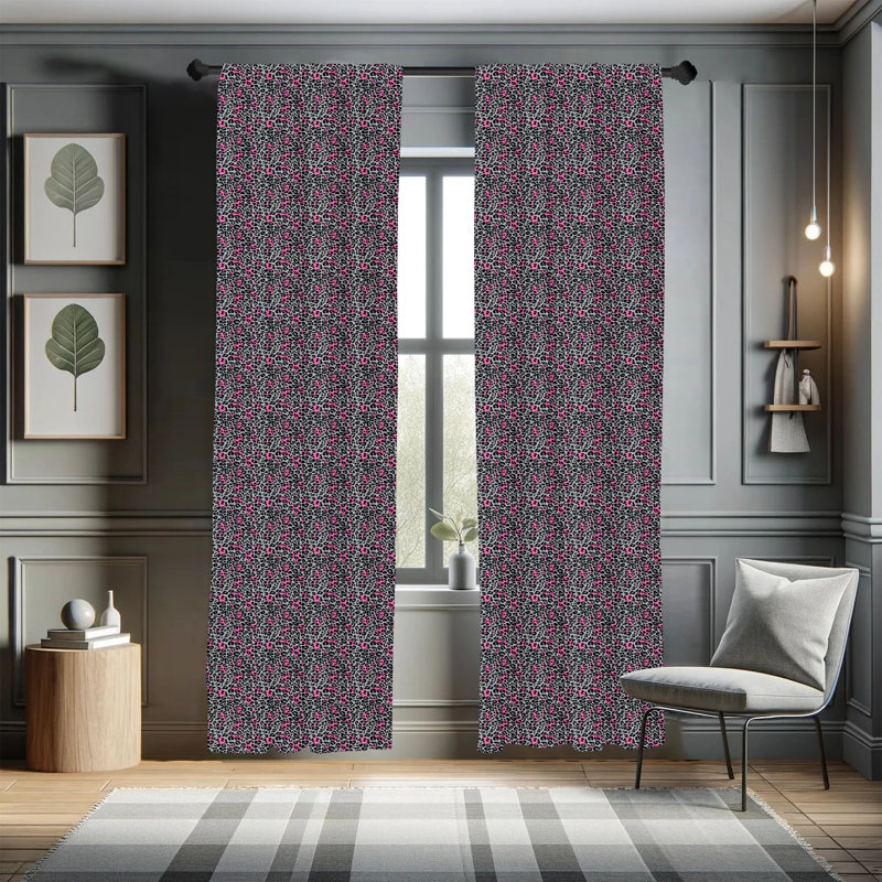 Panneaux de rideaux semi-diaphanes avec passe-tringle Leopard, 28 po x 95 po