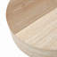 Table basse ronde avec plateau rabattable et compartiment de rangement caché