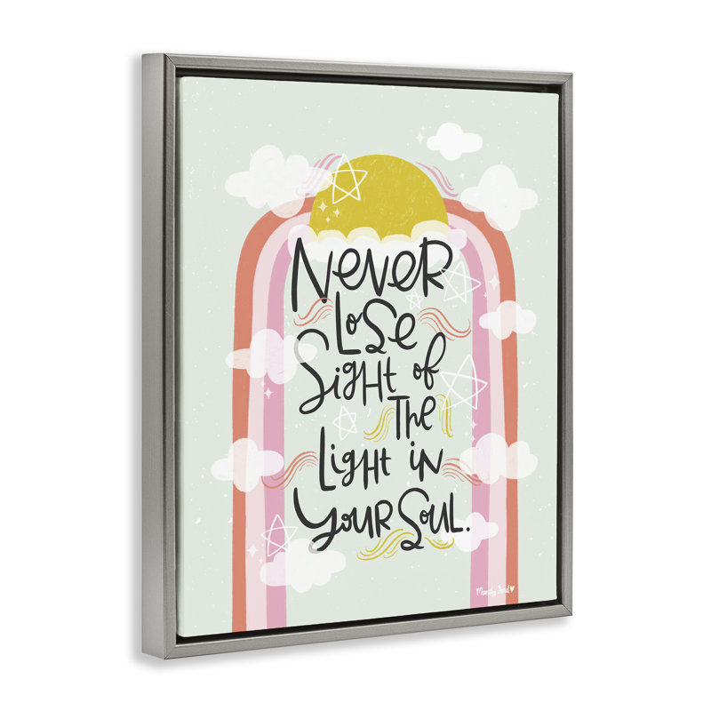 Cadre flottant «Light In Your Soul», design par Mandy Ford Art + Illustration, Cadre flottant gris lustré, H 31 po x l 25 po