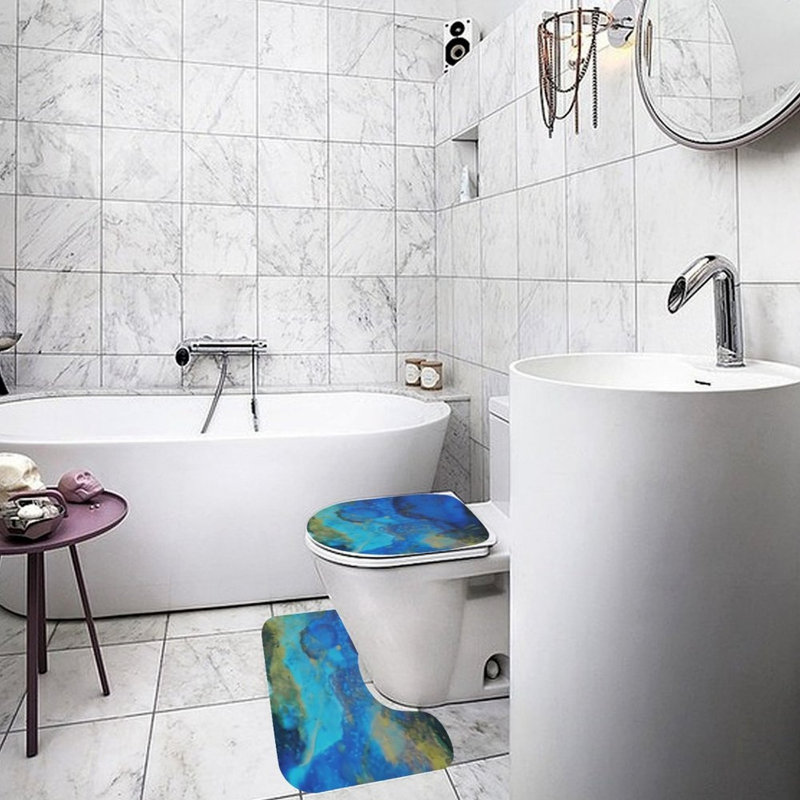 Ensemble de tapis pour salle de bain Green Watercolor