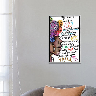 You Are A Work Of Art - Wall Art Print - Framed Canvas