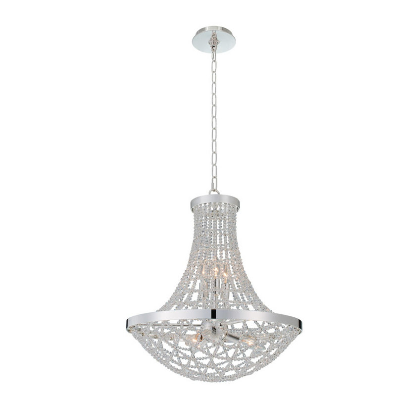 Grand luminaire suspendu transitionnel 6 lumières Felicity par Kalco