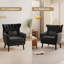 Fauteuil d'appoint en velours capitonné à boutons épais-698262689