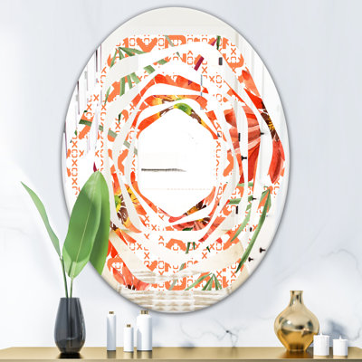 Miroir murale de style campagne moderne Whirl Botanical I