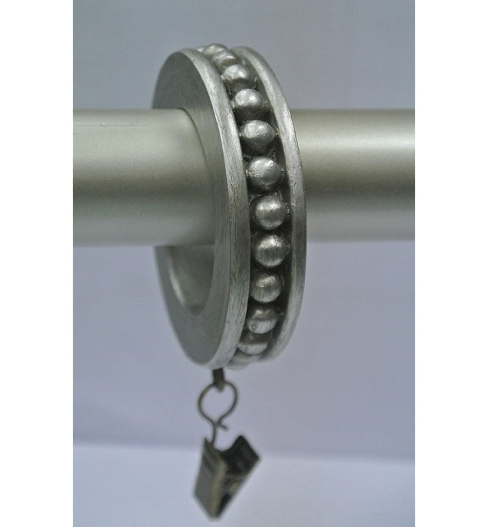 Nuzzo Beaded Edge Designer Curtain Ring (Set of 14) Astoria Grand 