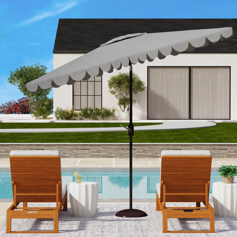 Parasol de marché rectangulaire 118,1 po Teo, Gris / blanc, Noir