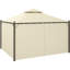 Pavillon de jardin extérieur avec rideaux. 10 pi x 12 pi, structure en acier, toit. Endroit relaxant. Beige pour utilisation en patio. Fabrication, intimité