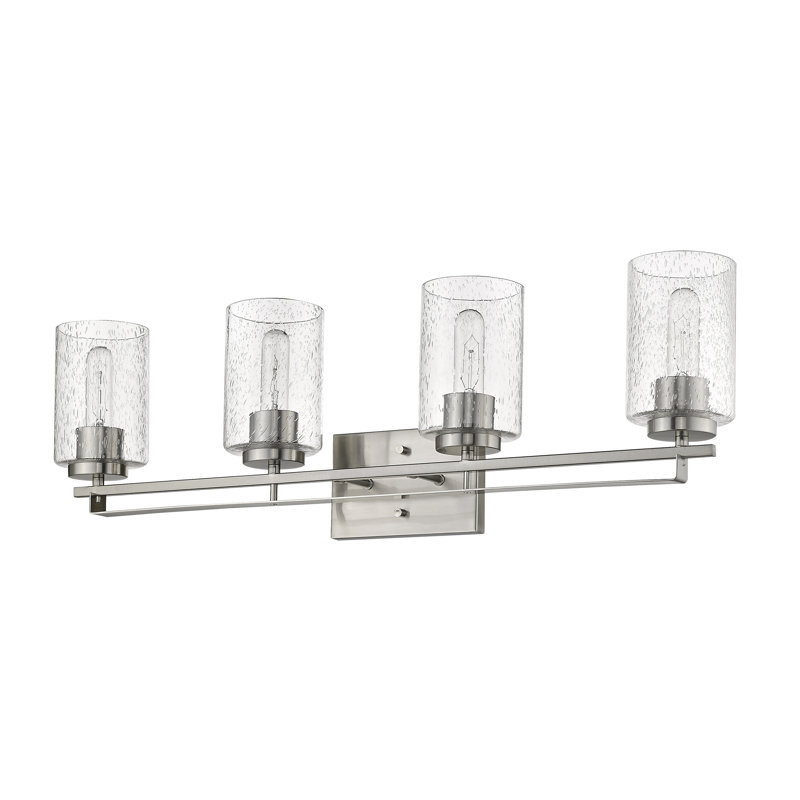 Éclairage pour salle de bain 4 lumières Hoff, Nickel satiné