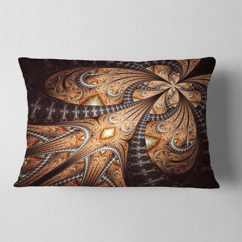 Coussin lombaire abstrait fleur symétrique fractale