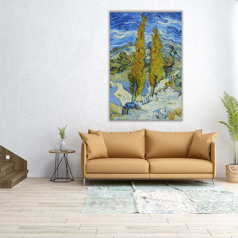 «The Poplars at Saint-Remy, 1889», reproduction d'art sur toile, H 24 po x l 16 po