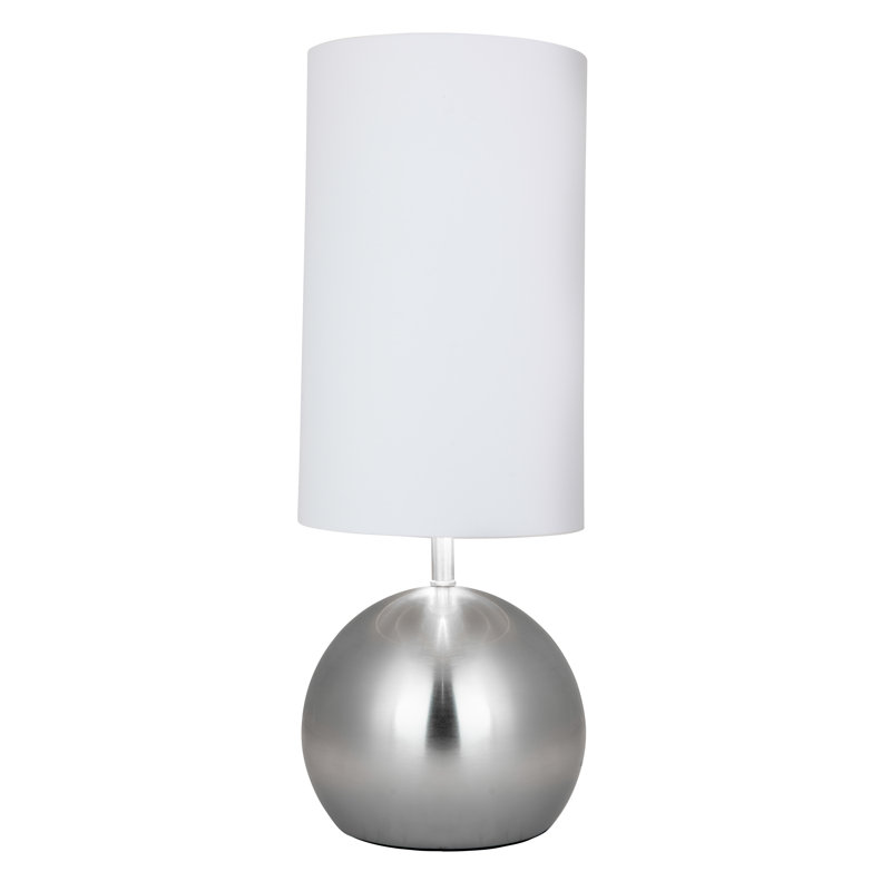 Gillham 52cm Touch Large Ball Table Lamp, Silver, White