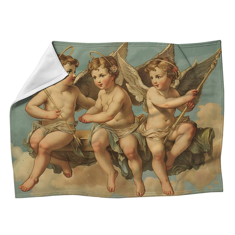 Jeté en molleton Cupids - Jetés pour canapés ou lits Mythology, L 60 po x L 80 po