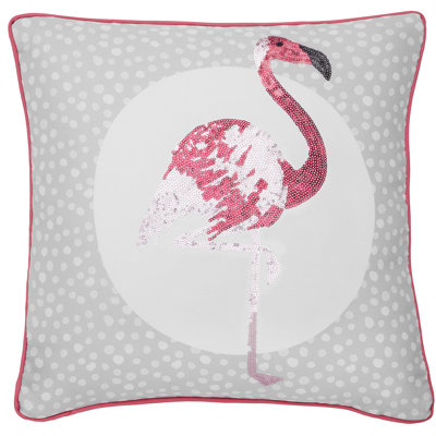 Flamingo Embellished Cushion Cover