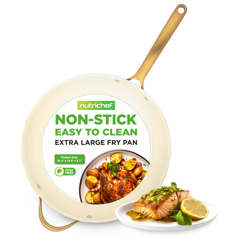NutriChef 14 in. Non Stick Aluminum Frying Pan