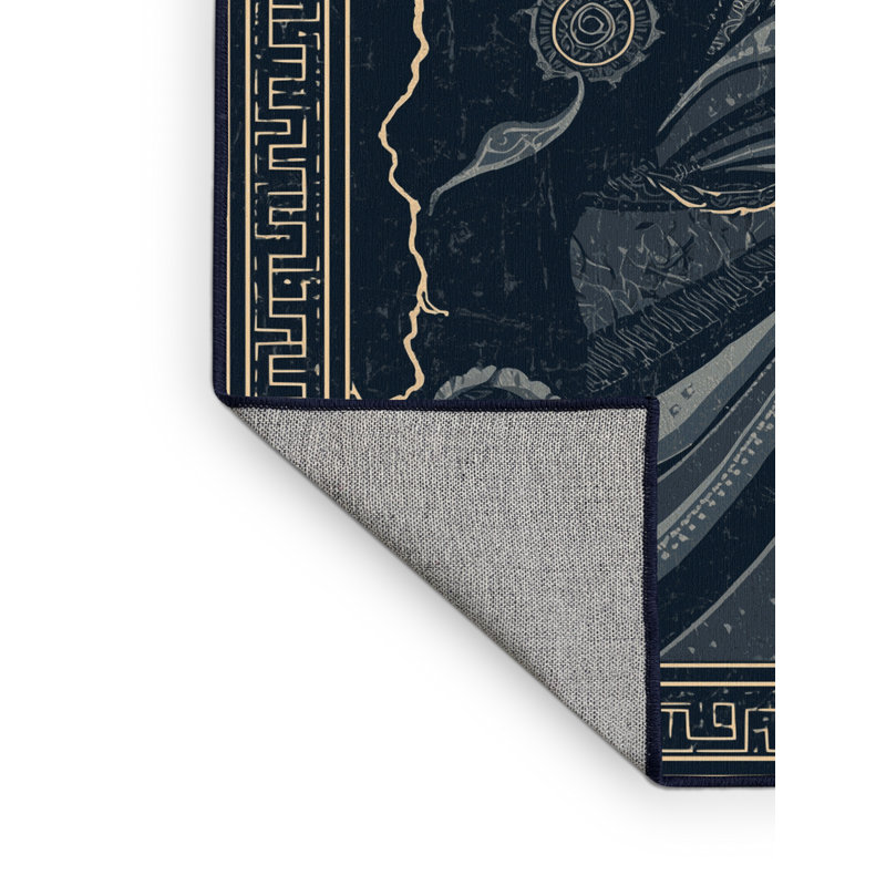 Machine Washable Pantelie Classic Oriental Rug in Gray – Binding, 7 x 10