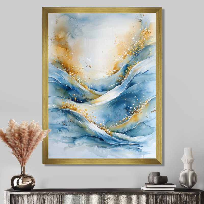 Souder - Abstract Wall Art Prints, H 32 po x l 16 po, Reproduction encadrée d'une seule photo, Doré