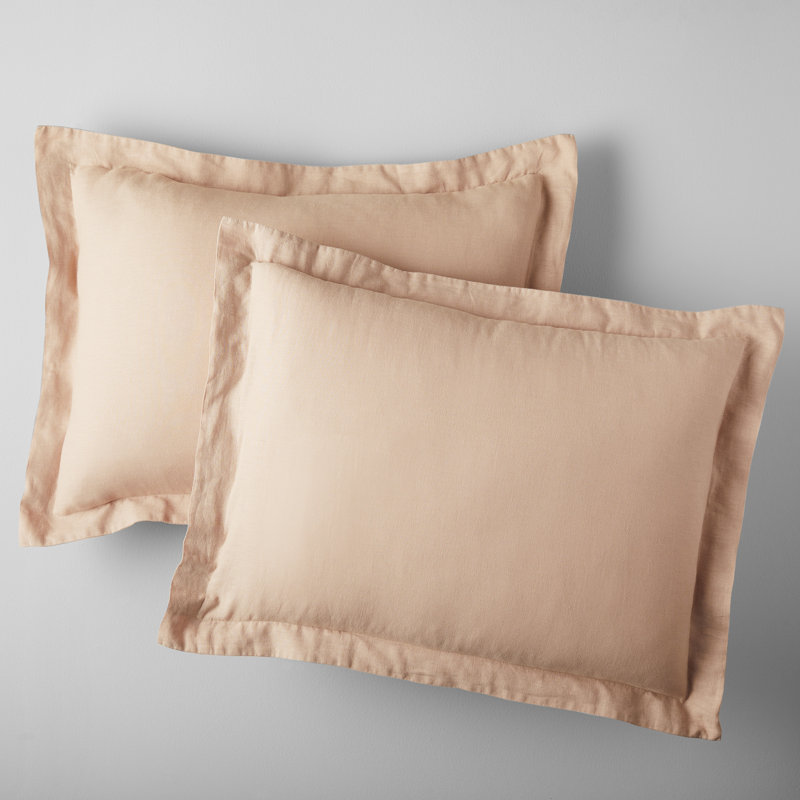Jeffen Linen Blend Duvet Set, Full/Queen Duvet Cover + 2 Standard Shams, Dusty Rose