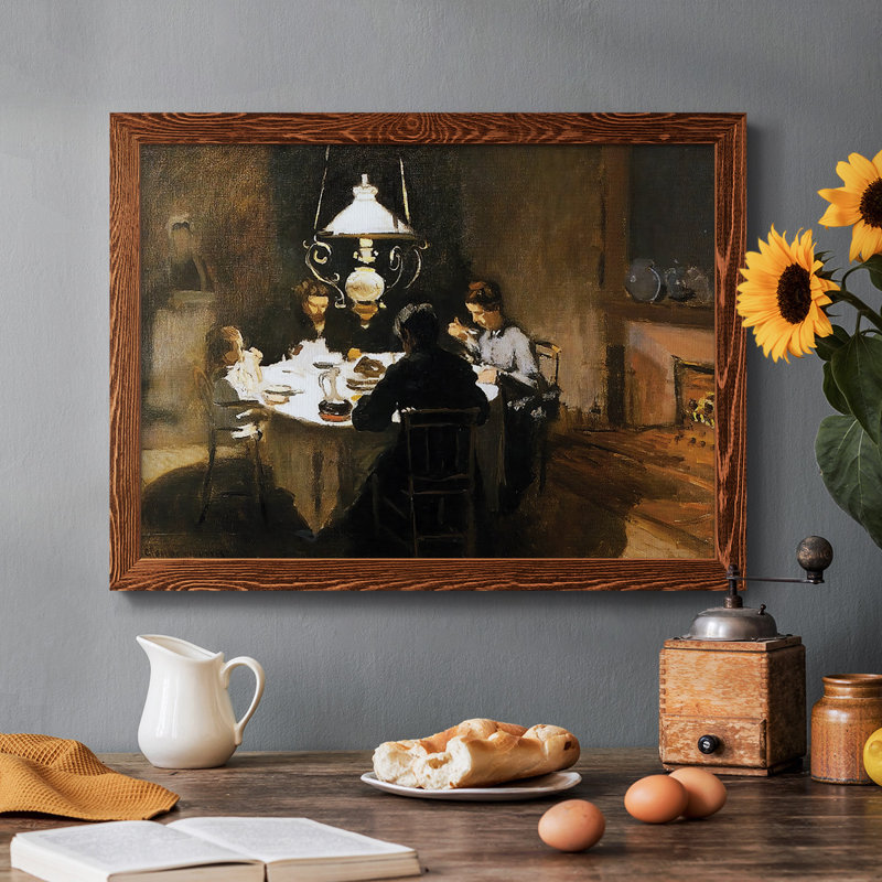 The Dinner, 1868 - Reproduction de photo sur toile simple, Érable, H 14 po x l 20 po x P 1,5 po
