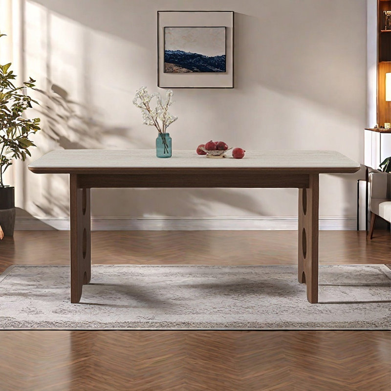 Table de salle à manger rectangulaire simple et rétro, H 29,5 po x L 55,1 po x l 31,5 po