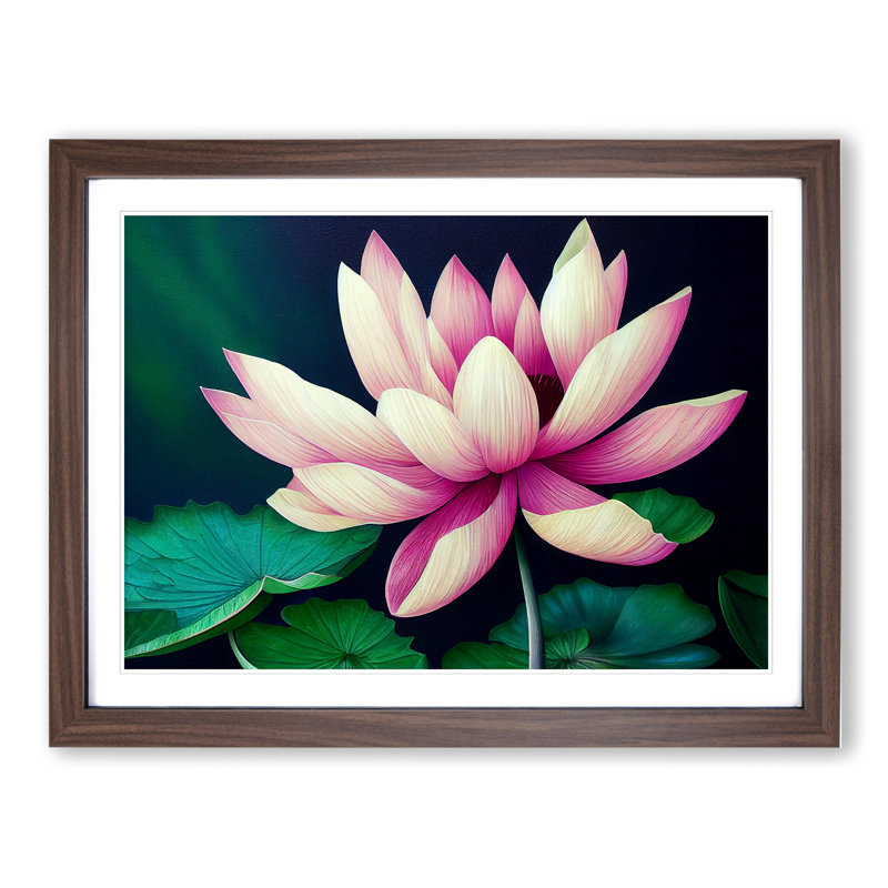 An Excellent Lotus Flower - Framed Print, Walnut, 34cm H x 46cm W x 2cm D