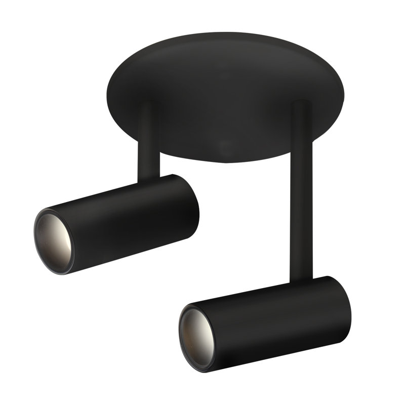 2 - Light LED Spotlight, Black, 5" H x 4.75" W x 4.75" D