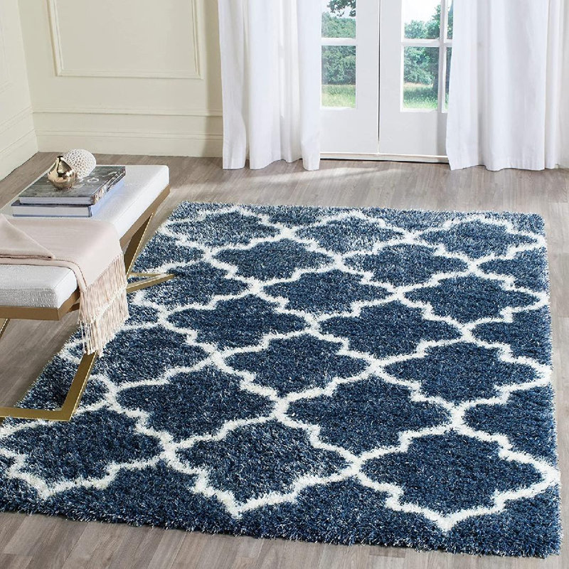 Bertl Sgm-Montreal Shag Performance Geometric Rug, Rectangle 6'7" x 9'6"