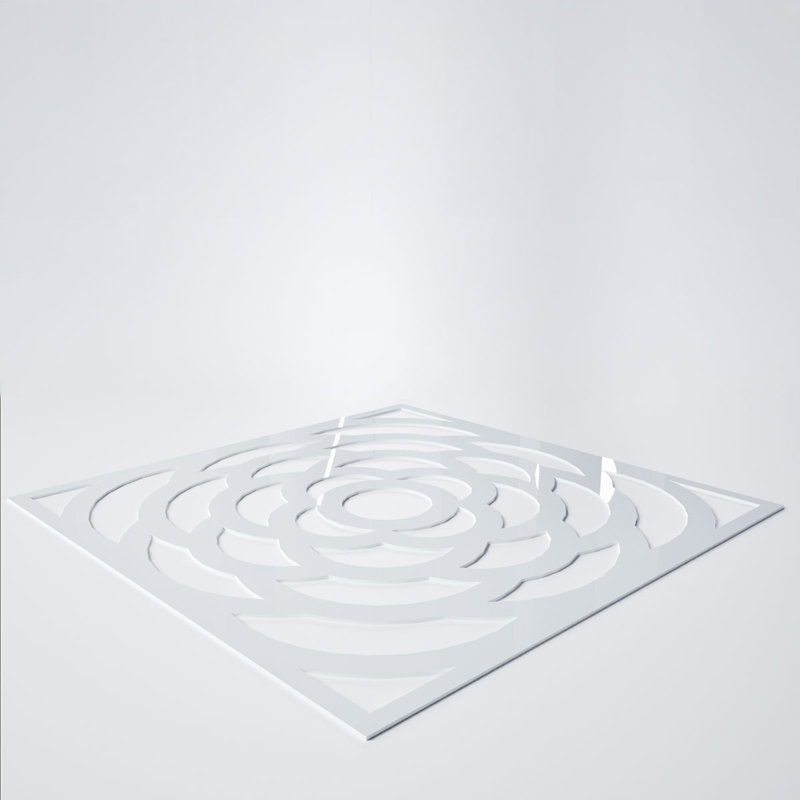 Panneaux muraux décoratifs en acrylique Edinburg, grand, l 23 3/8 po x H 23 3/8 po x T 1/8 po, blanc, Blanc