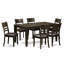 Ensemble de meubles de salle à manger 7 pièces comprenant une table de cuisine rectangulaire avec rallonge papillon et 6 chaises rembourrées en similicuir, 36 x 66 pouces, cappuccino-20549023