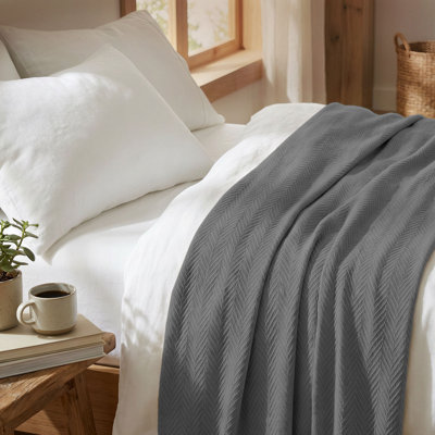 Threadmill 100% Cotton Herringbone Blanket
