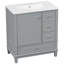 Meuble-lavabo 30 po avec lavabo, une porte avec tablette et trois tiroirs, porte à fermeture en douceur