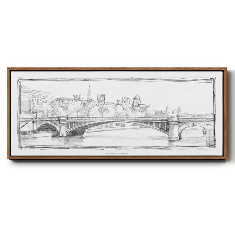 Pont de Notre Dame- Framed Canvas, 12" H x 30" W