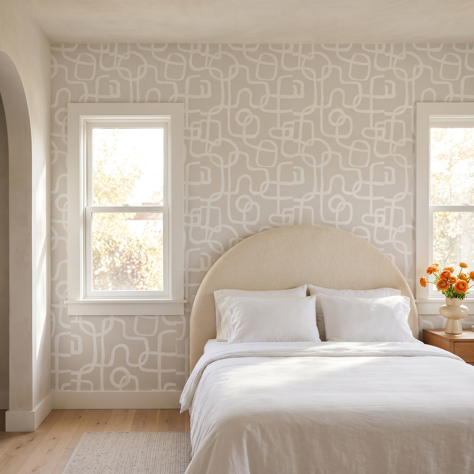 Fernan Modern Peel & Stick Geometric Wallpaper, Neutral