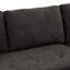 Canapé-lit d'angle moderne avec méridienne de rangement et 2 tabourets, tissu gris anthracite pratique