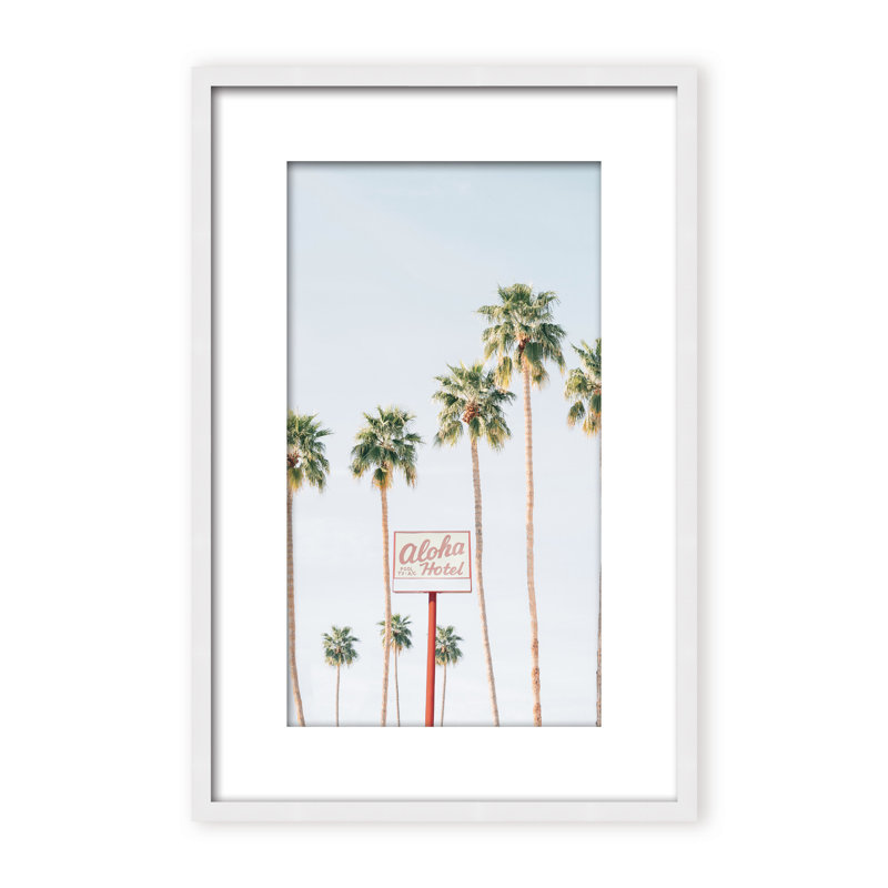 Coastal Retreat Aloha Hotel by  - Picture Frame Photograph on Paper, 24" H x 16" W x 1.125" D, Beige, Framed Matted Print