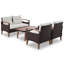 4-Piece Patio Seating Set With Wood Table-573964675