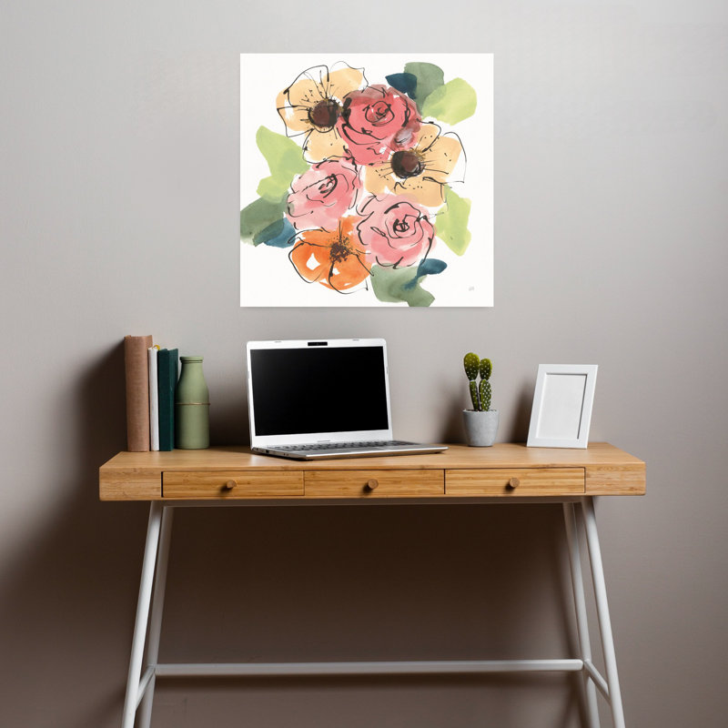 Bouquet tendance II, art floral contemporain, H 18 po x l 18 po