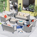 Rhyis 9 - Person Patio Conversation Sets with Cushions