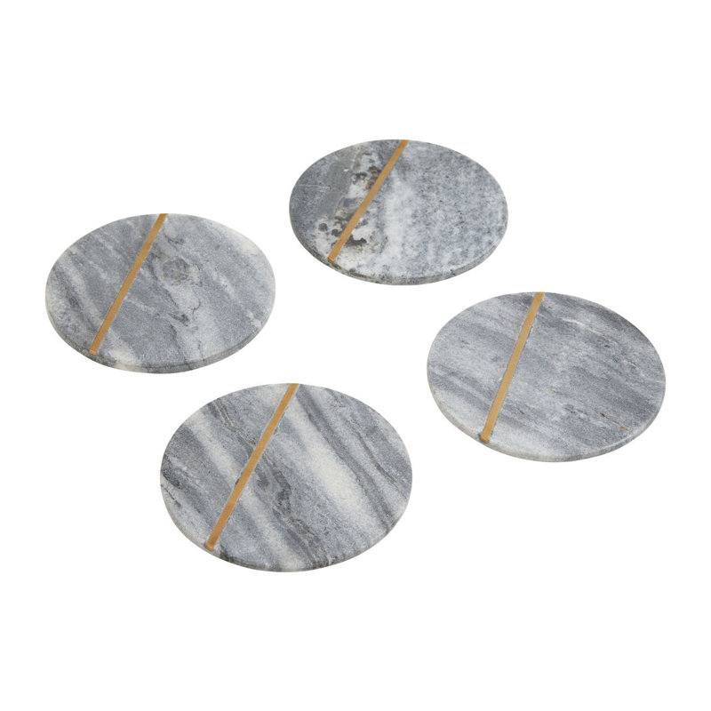 Roisin Marble Round 4 Piece Coaster Set