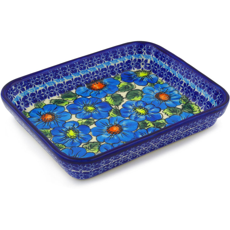 Plat de cuisson rectangulaire en pierres et céramiques polmedia 1,32 qt. Bold Poppies