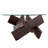 33.4" Round Glass Coffee Table – Tempered Glass Top + Walnut Finish MDF Geometric Legs