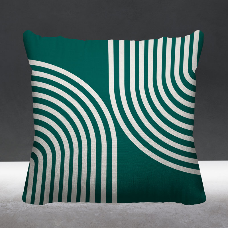 Coussin décoratif intérieur / extérieur Kumba, L 17 po x H 17 po, Émeraude