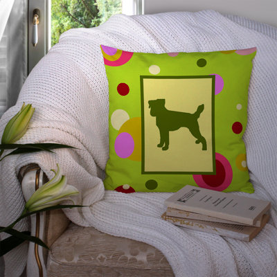 Jack Russell Polka Dots Outdoor Reversible Throw Pillow