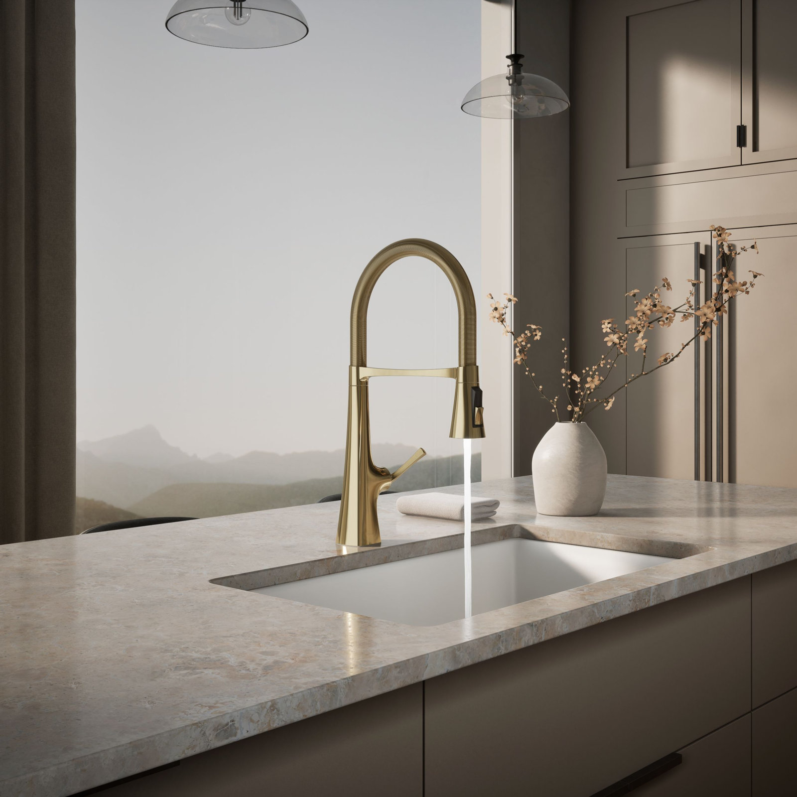 Graze Kitchen Faucet, Vibrant French Gold