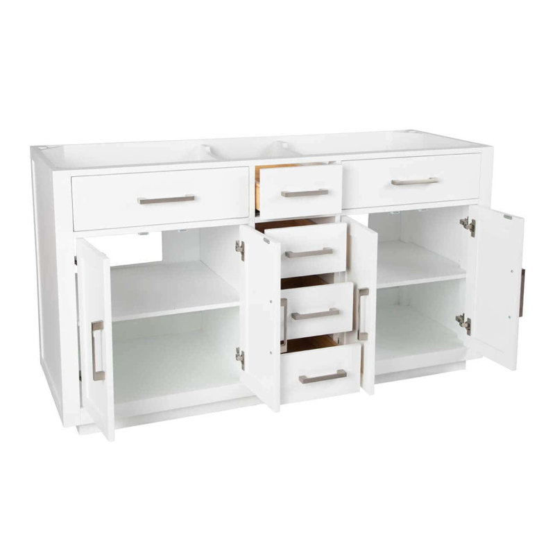 Base de meuble-lavabo double 59 po Nahlani seulement, Blanc