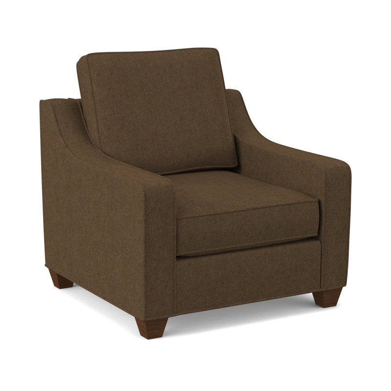 Clark Upholstered Armchair, Montana Walnut, Saylor Navy