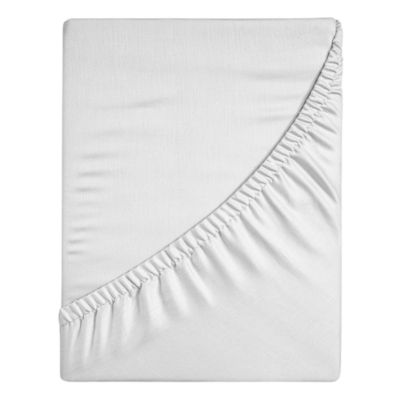 Drap-housse en coton 400 fils à densité de tissage 400, Très grand lit, Blanc