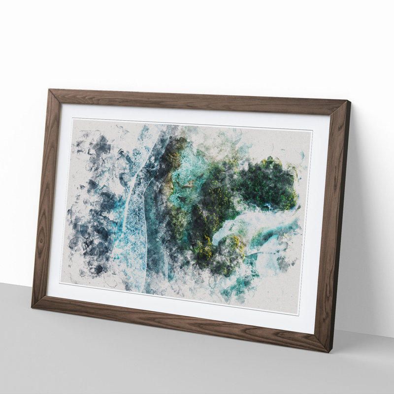 Kaafu Atoll in the Maldives - Picture Frame Graphic Art, 27cm H x 36cm W x 2cm D, Walnut Framed
