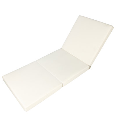 / Chaise Lounge Cushion - Three Folds Design. To Harsh Weather, Foam Lined. 27.63"W X 76.48"D 3.91"H, Cream  Three Folds . Water-, Comfortable Cover For Simple Spill Cleanup.